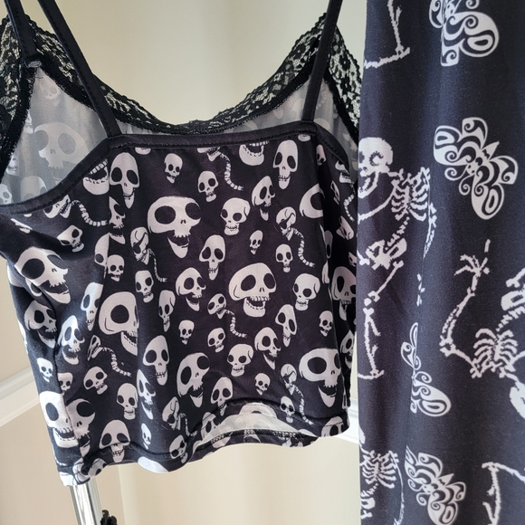 SHEIN Tim Burton's Corpse Bride Small Tank Top & Flare Pants 2 Peice Set - Picture 5 of 7